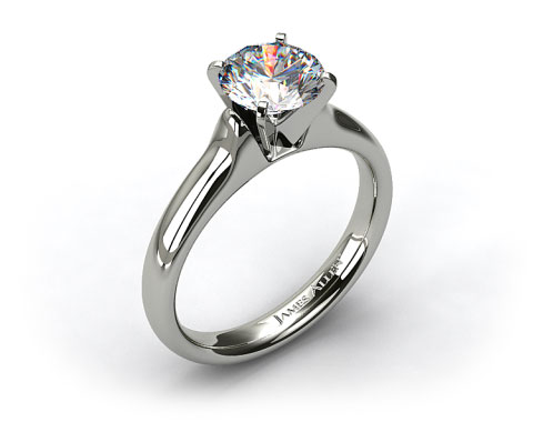 Platinum Heavy Contour Solitaire Engagement Ring